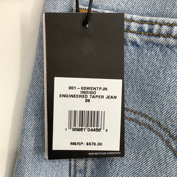 NEW! RE/DONE LEVI'S Engineered Tapered $675 msrp Size 26 Indigo Jeans G22-13 - Picture 7 of 11